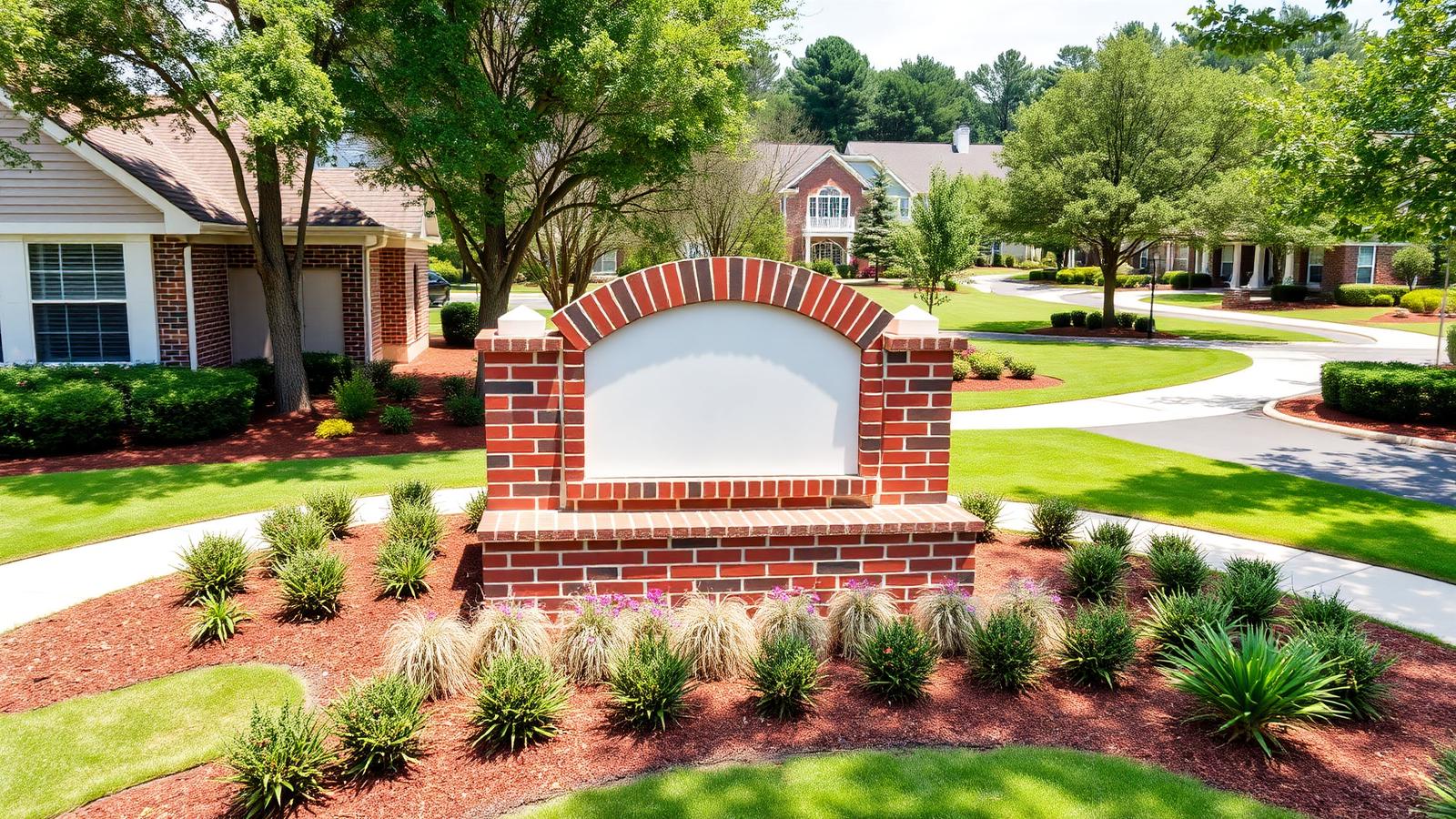 Well-maintained HOA community common area in North Carolina