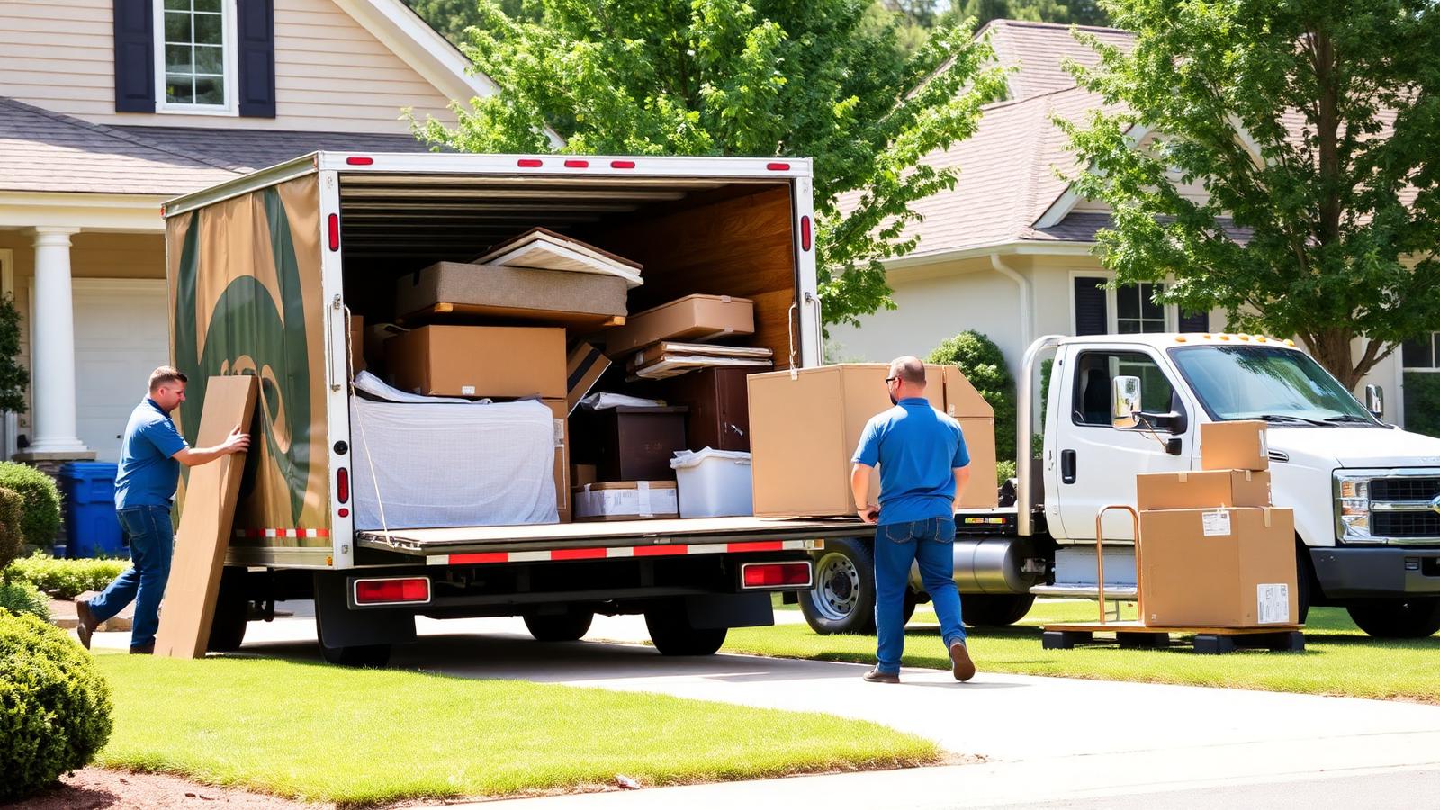 Junk removal service truck loaded in Raleigh NC