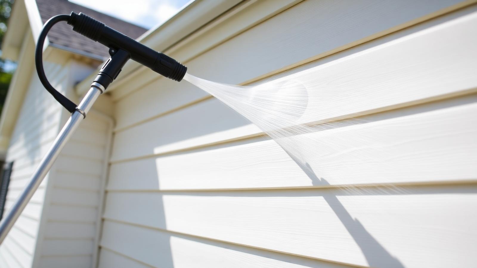 Freshly cleaned vinyl siding on a North Carolina home